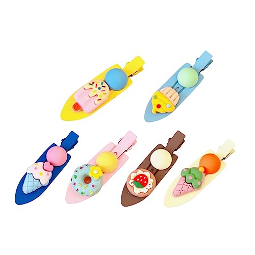 Beaupretty 6st Haarnadel Haarspange Haarspangen Kinder Süßigkeiten-regenbogen-haarspangen Donut-haarspange Baby Cartoon-haarspangen Süßigkeiten Haarspangen Plastik Kleine Niedlich Knopf von Beaupretty