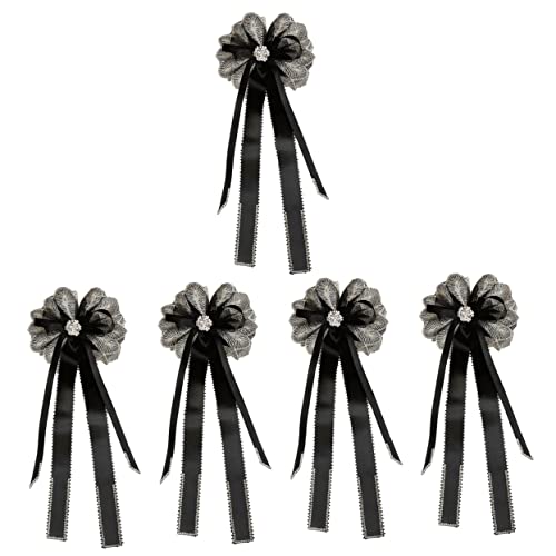 Beaupretty 5St Schleife Haarnadel haarklammern groß haarklammer groß Haar Klammern Haarspangen Haarbänder für Mädchen schwarze Haarschleife Mode Krawatte Pferdeschwanz Haarschmuck Fräulein von Beaupretty