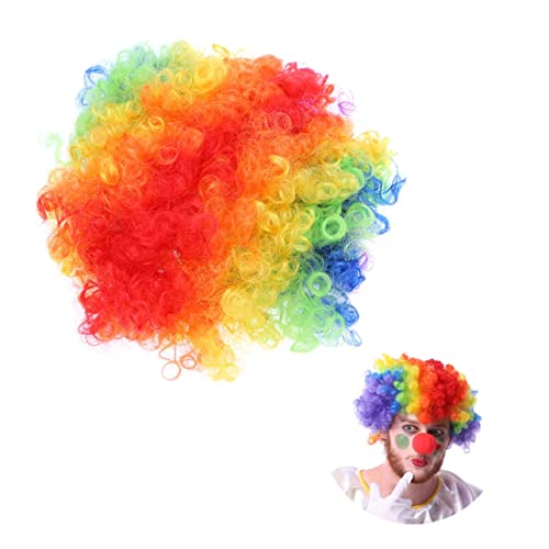 Beaupretty Afro-clown-vollfarbperücke Für Cosplay Color Bang Clown Perücke Bunte Clown Kostümperücke Mehrfarbige Afro-clown-vollfarbperücke Clown Kostüm Perücke Perücken Halloween Afrika von Beaupretty