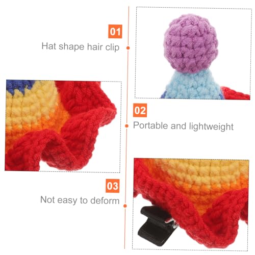 Beaupretty Häkelhaarspange Bunte Mütze Weiche Wolle Langlebig Süßer Haarschmuck für Mädchen von Beaupretty