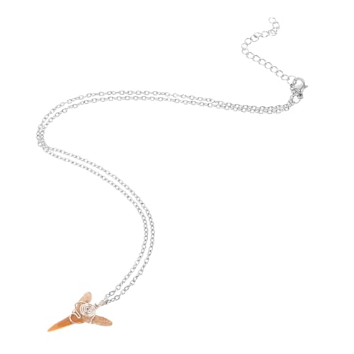 Beaupretty Haifischzahn Halskette Verstellbar mit Echtem Urzeit Anhänger Handgefertigt Strand Schmuck für Teen Mädchen Unisex Beach Kette Einzigartiges Natur Accessoire von Beaupretty