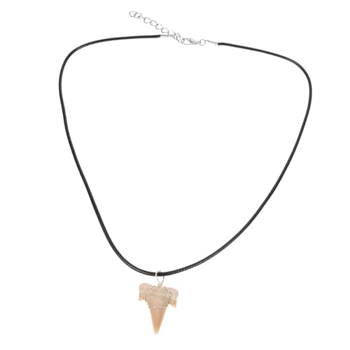 Beaupretty Haifischzahn Halskette aus Silber Handgefertigter Anhänger mit Lederseil für Damen Exotischer Schmuck für Strandliebhaber Leicht und Komfortabel Einzigartiges für Freunde und von Beaupretty