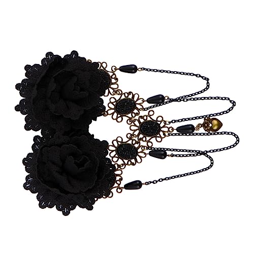 Beaupretty Halloween Haarschmuck mit Blumen Lace Design Gothic Haarnadel für Partys Kopfbedeckung Schwarz für und Mädchen von Beaupretty