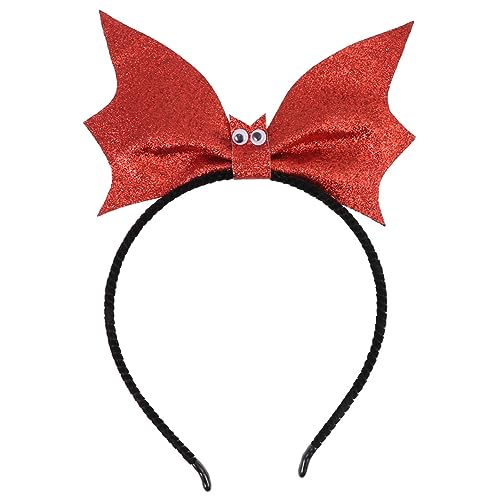 Beaupretty Kopfbedeckung Halloween-Stirnbänder Fledermaus-Stirnband In Schleifenform Henkel Mit Pailletten Teufelsfledermaus Halloween-Cosplay-Kostüm Für Damen Rot Haarband Cosplay-Kostüme von Beaupretty