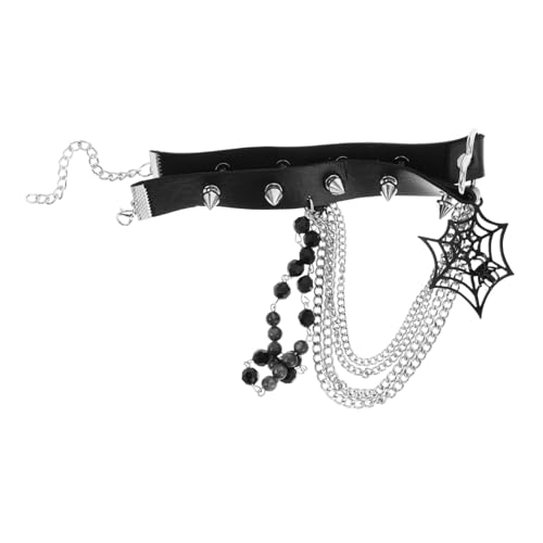 Beaupretty Spinnennetz- Aus Kunstleder Und Legierung Einstellbare Punk-halskette Für Gothic-accessoire Für Alltag Und Halloween-kostüm von Beaupretty