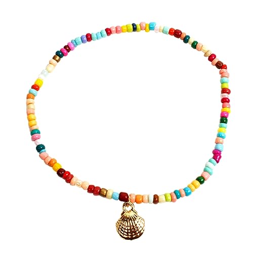 Beaupretty Handgefertigte Bunte Fußkette mit Design Strandtaugliche Langlebige Alloy Perlenkette für Damen Farbenfrohes Sommer Accessoire für Urlaub und Reisen von Beaupretty