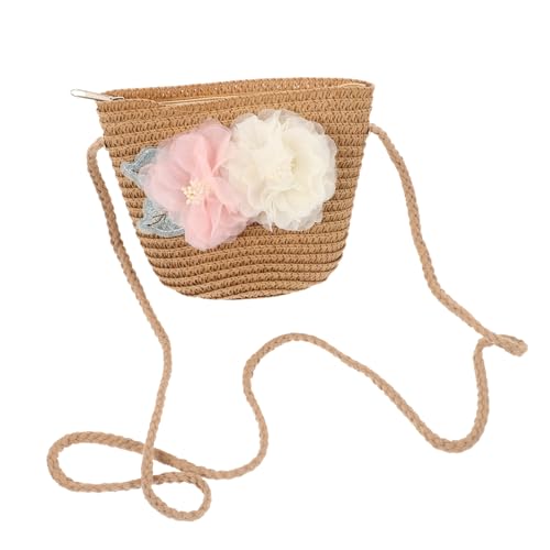 Beaupretty Handgefertigte Gewebte Umhängetasche für Mädchen Stilvolle Strandtasche Stroh mit Blüten für Urlaub Alltag und Strandpartys Robuste Vielseitige Crossbody Tasche Beaupretty Handgefertigte Gewebte Umhängetasche für Mädchen Stilvolle Strandtasche Stroh mit Blüten für Urlaub Alltag und Strandpartys Robuste Vielseitige Crossbody Tasche von Beaupretty