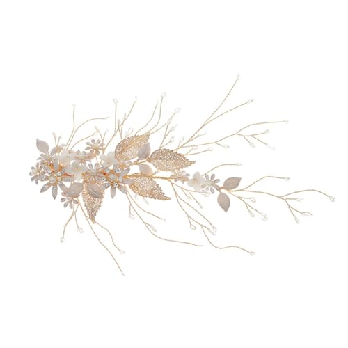 Beaupretty Handgefertigte Goldfarbene Blumen Haarspange aus Langlebiger Attraktives Braut Haarschmuck Accessoire für Hochzeit Abendkleid Party Geeignet für Damen und Blumenmädchen von Beaupretty