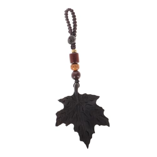 Beaupretty Handgefertigter Schwarzer Schlüsselanhänger Blattform Glatte Oberfläche Multifunktional als Auto und Handy Schmuck Stilvoller Langlebiger Anhänger für Schlüssel und Taschen von Beaupretty