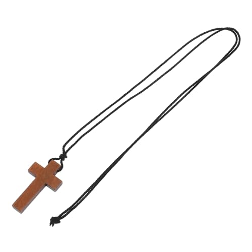 Beaupretty Handgefertigtes Holzkreuz Anhänger Halskette Leichtes Walnuss holz Kreuz Schmuckstück für Herren und Damen Stilvolle Holz Halskette Perfektes mit Spiritueller Bedeutung von Beaupretty