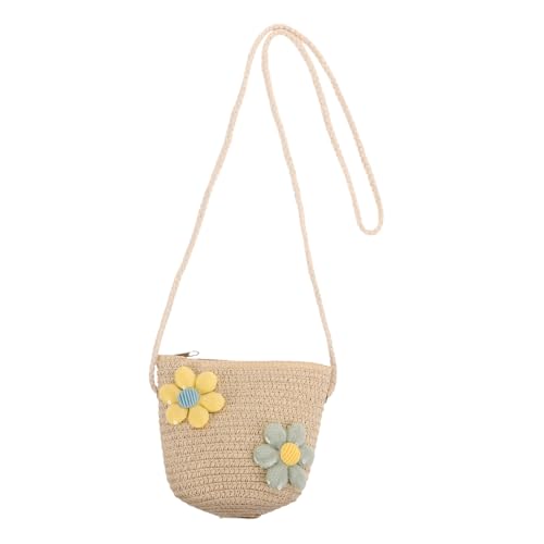 Beaupretty Handgewebte Umhängetasche Für Junge Mädchen Strohgewebte Crossbody-Tasche Kleine Umhängetasche Für Mädchen Handgewebte Schultertasche Leicht Und Praktisch Für Kleinkinder von Beaupretty