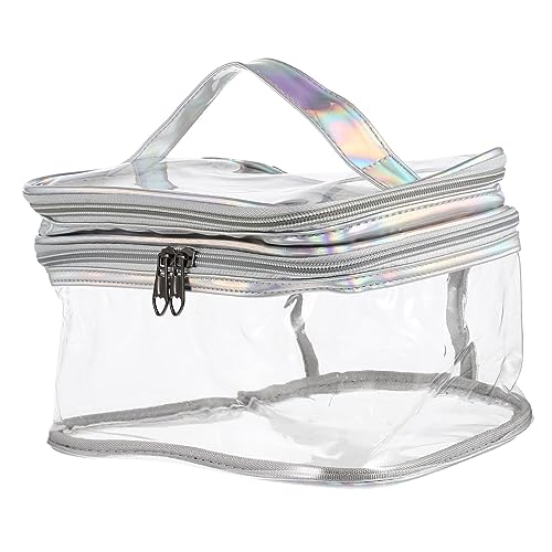 Beaupretty Handkosmetiktasche Transparente Schminktasche Schminktaschen Für Reisende Frauen Durchsichtige Aufbewahrungsbeutel Klare Kosmetiktasche Bürste PVC Fräulein Doppelschicht von Beaupretty