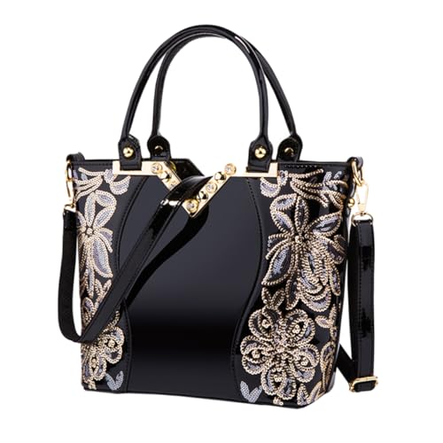 Beaupretty Handtasche für Damen mit Einzigartigem Stickdesign Geräumige Umhängetasche Glänzendem Material für Alltag Reisen Schule und Geschenkidee Beaupretty Handtasche für Damen mit Einzigartigem Stickdesign Geräumige Umhängetasche Glänzendem Material für Alltag Reisen Schule und Geschenkidee von Beaupretty