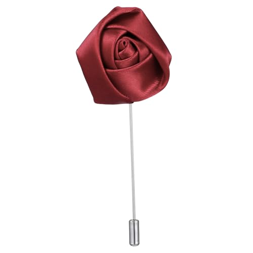 Beaupretty Herren Brosche mit Handgefertigter Rosenblume Reversnadel Stoff Weinrot Ansteckblume für Hochzeit Blumen Krawattennadel für Männer Beaupretty Herren Brosche mit Handgefertigter Rosenblume Reversnadel Stoff Weinrot Ansteckblume für Hochzeit Blumen Krawattennadel für Männer von Beaupretty