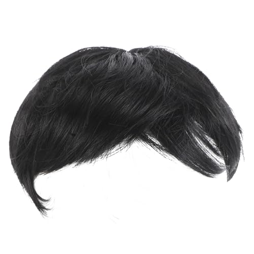 Beaupretty Herren Haar Topper Kurz Atmungsaktiv Haarersatz für Dünner Werdendes Haar Leichtes Haarteil für Alltag Halloween und Cosplay Natürlich Wirkende Haarverlängerung von Beaupretty
