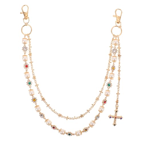 Beaupretty Herren Jeans Ketten mit Einzigartigen Perlen Goldene Hip Hop Pants Chain Robuste Leichte und Vielseitige Gürtelkette für Sommer Streetwear Partys und Rock Events von Beaupretty