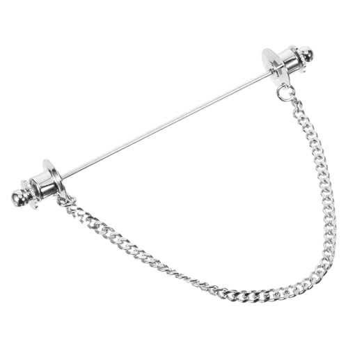 Beaupretty Herren Kragenstift mit Kette Krawattennadel für Anzug Hemd und Krawatte Stilvolle Brosche für Verschiedene Anlässe Robuste Metallkonstruktion Einfach zu Tragen von Beaupretty