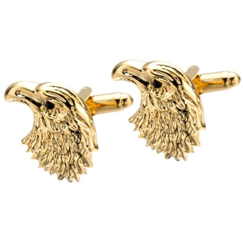 Beaupretty Herren Manschettenknöpfe Gold Adlerkopf Metall Tuxedo Cufflinks für Hemd Hochzeit Business Geschenk von Beaupretty