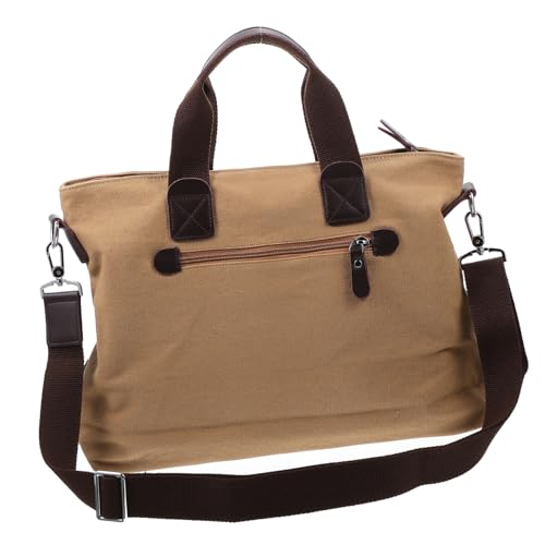 Beaupretty Herren Umhängetasche aus Strapazierfähigem Canvas mit Vielen Taschen Langlebige Business und Freizeittasche Leichte Schultertasche für Outdoor Handy und Alltag Geeignet Hellbraun von Beaupretty