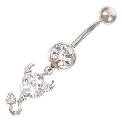Beaupretty Herz Bauchnabelpiercing Edelstahl Dangle Bauchring Damen Körperschmuck Poliert Komfortabel Passend von Beaupretty