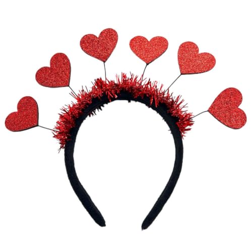 Beaupretty Herz Haarreif Weihnachten Stirnband Damen Haarband Pailletten Haarschmuck Braut Mädchen Kopfbedeckung Valentinstag Kostüm Deko Hochzeit Party Cosplay Fotografie Requisiten Zubehör von Beaupretty