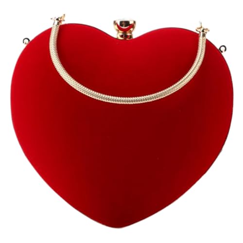 Beaupretty Herzförmige Abendtasche Damen Clutch Handgemacht Tragbare Dinner Clutch Große Kapazität Elegant Kette Für Festliche Anlässe von Beaupretty