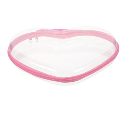 Beaupretty Herzförmige Kosmetiktasche mit Hartschale Kleine Reise-kulturbeutel Reißfestes Make-up-Organizer-etui für Frauen Vielseitiger Aufbewahrungsbeutel für Kosmetik und Toilettenartikel von Beaupretty