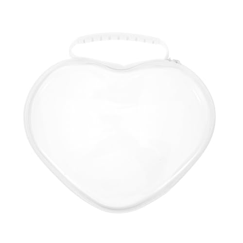 Beaupretty Herzförmige Kosmetiktasche mit Reißverschluss Klare Robuste Reise-Toiletry-Bag für Frauen Großer Harter Hartschalen-Organizer für Make-up Pflege und Reisebedarf von Beaupretty