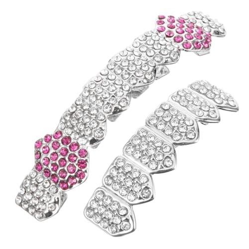 Beaupretty Hip Hop Zahngrills Silber Metall Mundschmuck für Zähne Fake Bequeme Party und Cosplay Zubehör und Langlebig von Beaupretty