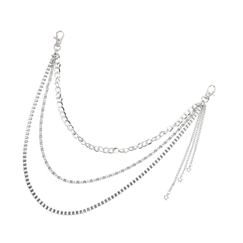 Beaupretty Hip hop Jeans Kette aus Robustem Metall Verstellbare Stern hosenkette für Herren und Damen Stylische Waist Chain zur Jeans Hosen dekoration Vielseitig für Disco und Alltag von Beaupretty