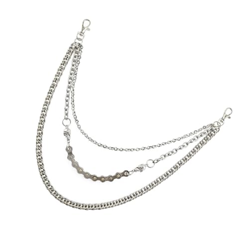 Beaupretty Hip hop Punk Herren Hosenkette aus Robustem Zinklegierung Eisen Modische Jeans Accessoire Vielseitig Kombinierbare Taillenkette für Disco Tanzen und Alltag Silberfarbene von Beaupretty