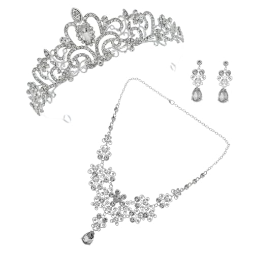 Beaupretty Hochwertiges Brautschmuck Set mit Strass Tiara Krone Funkelnde Ohrringe und Halskette Accessoire für Hochzeit Abendparty Ball und Festliche Anlässe Langlebig und Stilvoll von Beaupretty