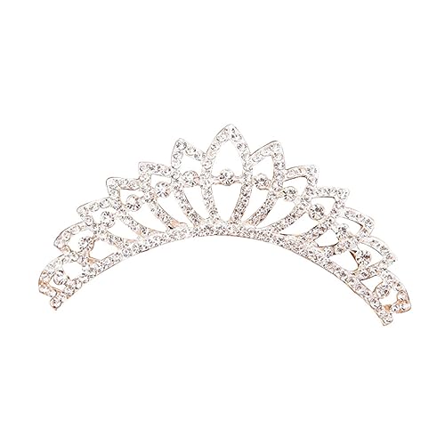 Beaupretty Braut Haarkamm Prinzessin Strass Tiara-kamm Aus Kristall Haarkamm Mit Blumenmuster Vintage Hochzeit Stirnband Diamant-haarkamm Prinzessin Kamm Haarschmuck Schleier Strasssteine von Beaupretty