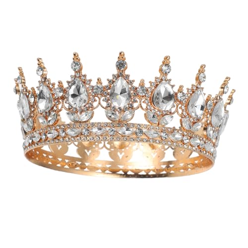Beaupretty Hochzeit Tiara Krone aus Metall mit Barocke Krone für Damen Haarschmuck Accessoire für Braut und Brautjungfern Hochzeiten und Besondere Anlässe von Beaupretty