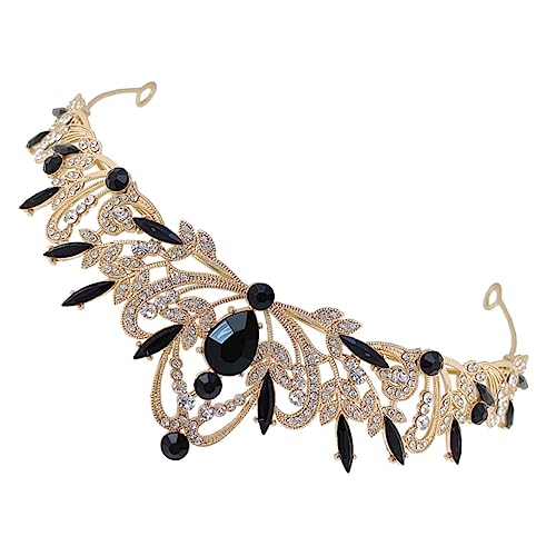 Beaupretty Hochzeit Tiara Krone mit Schwarzen Kristallen Verstellbares Leichtes Braut Stirnband Funkelnder Haarschmuck für Braut Brautjungfern Festliche Anlässe Wie Geburtstag Muttertag von Beaupretty