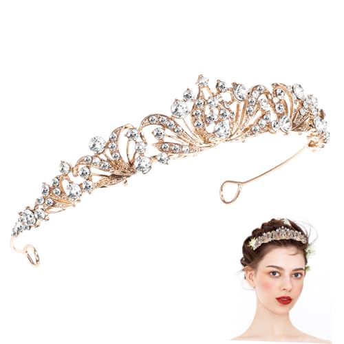 Beaupretty Hochzeit Tiara Langlebiger Legierung mit Funkelnden Strasssteinen Leichtes Komfortables Design für Braut und Festliche Anlässe Eleganter Haarschmuck Vielseitig Einsetzbar von Beaupretty