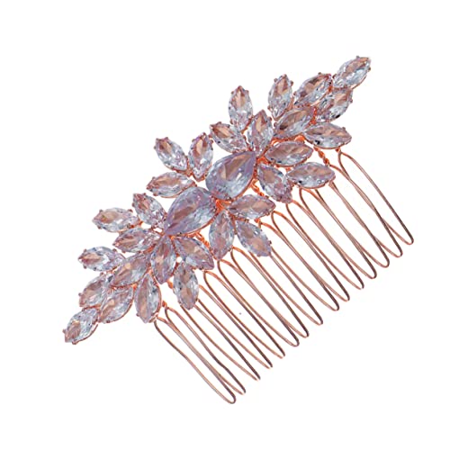 Beaupretty Hochzeits Haarkamm aus Eleganter Brautschmuck mit Zirkonia Rosegoldene Haarspange für Bräute Mädchen und Perfektes Accessoire für Hochzeiten und Partys von Beaupretty