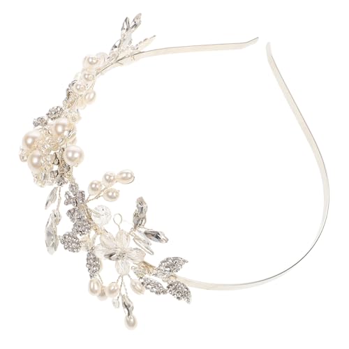 Beaupretty Hochzeits-stirnband Aus Handgemachten Blumen Mit Perlen Kopfschmuck Für Brautschmuck Haarschmuck Zubehör Für Hochzeit von Beaupretty