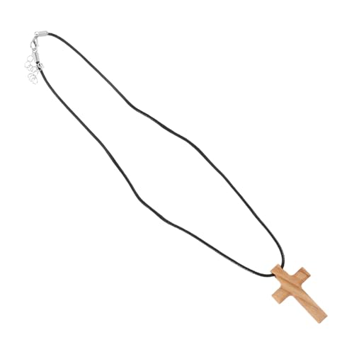 Beaupretty Holz Kreuz Halskette Handgemachter Christlicher Anhänger Olivenholz Leicht und Unisex Religiöser Schmuck Perfektes für Männer und Frauen von Beaupretty