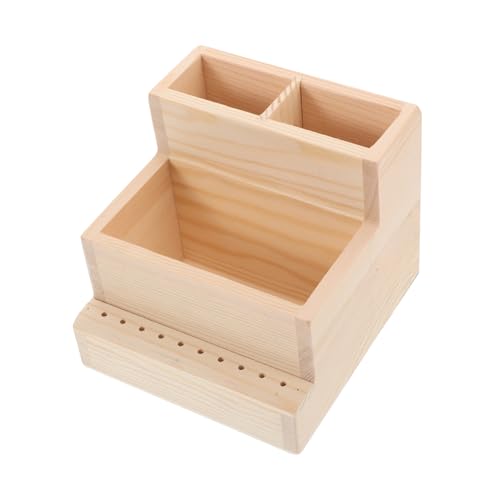 Beaupretty Holz Nagelfräser Organizer mit Großer Kapazität Nagelbohrer Aufbewahrungsbox für Maniküre Werkzeuge Multifunktionaler Nail Bit Halter für und Beauty Salon Tragbares Nail Tool von Beaupretty