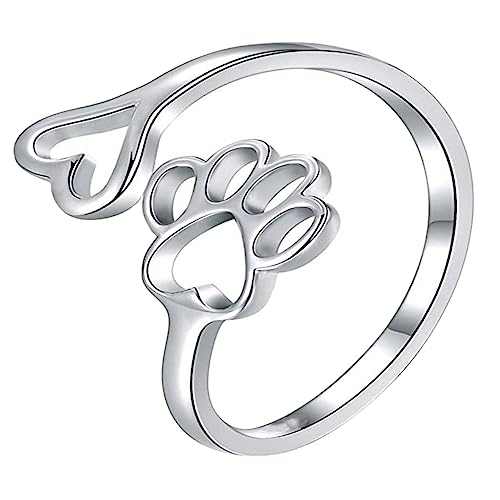 Beaupretty Offener Ring Mit Hundefußabdruck-form Verstellbarer Damenring Aus Legierung Kratzfest Und Elegant Für Alltag Und Urlaub von Beaupretty