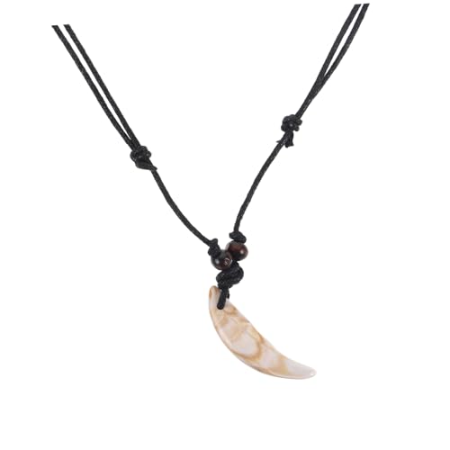 Beaupretty Imitat Kunststoff Wolfszahn Halskette Herren Tribal Schmuckanhänger Vintage Pirate Tooth Necklace für Alltag Party Geschenk von Beaupretty