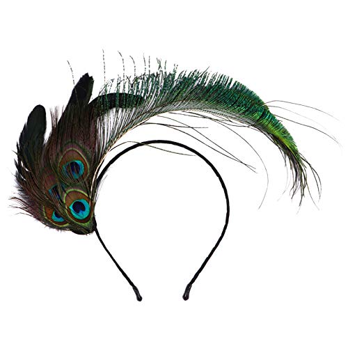 Beaupretty Indische Feder Stirnband Karneval Pfau Feder Kopfschmuck Flapper Haar Reifen Kopfschmuck für Tanz Karneval Maskerade Fransen Show Party von Beaupretty