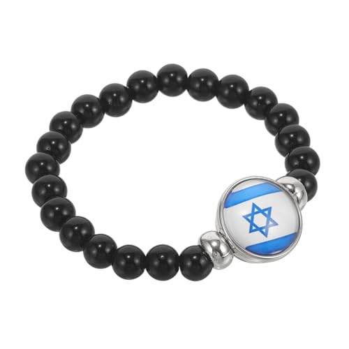 Beaupretty Israel Flag Perlenarmband Unisex Patriotisches Schmuckstück für Damen und Herren Vielseitig Kombinierbares Armband mit Israelischer Flagge Perfektes zu Besonderen Anlässen von Beaupretty