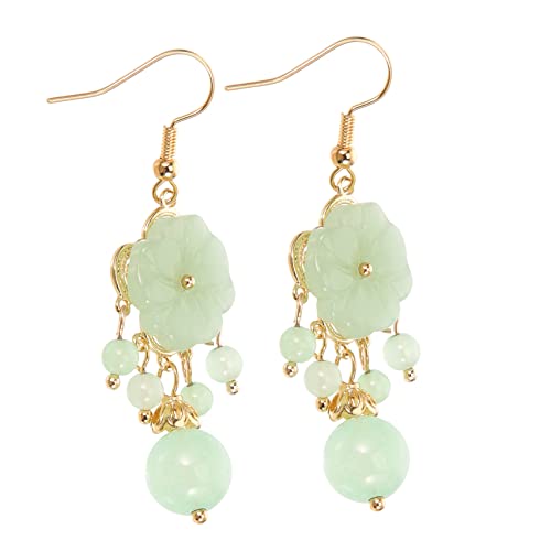 Beaupretty Jade Ohrhänger Damen Leicht Modisch Kreatives Design Tropfenförmige Ohrschmuck Passend für Party Alltag Einzigartiger Grüner Halbedelstein Stilvolle Damen Ohrringe von Beaupretty