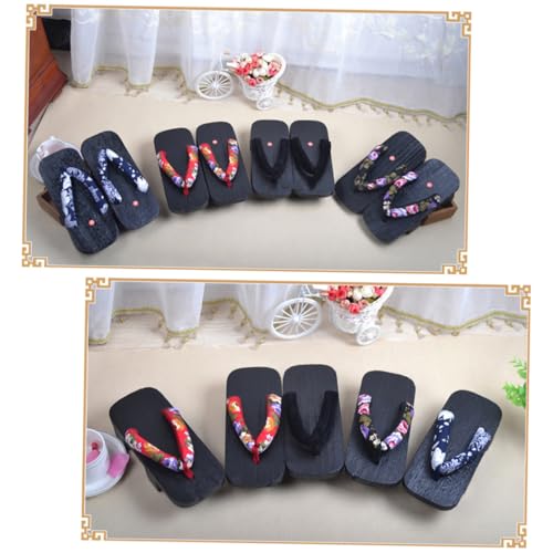 Beaupretty Japanische Clogs Holzpantoletten Herren Slipper Sommer Sandalen mit Zweizahn Design Langlebig Angenehm Modisch Geeignet für Freizeit Party und Outdoor Passend für Fußlänge von Beaupretty