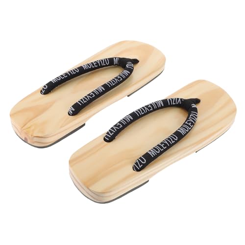 Beaupretty Japanische Herren Sandalen Geta Clogs aus Langlebigem Holz und Atmungsaktivem Flache Sohle rutschfest Traditioneller Stil Modisch und Angenehm Geeignet für Alltag und Cosplay von Beaupretty