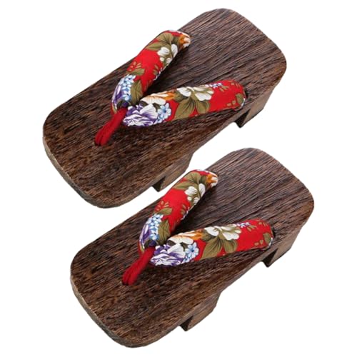 Beaupretty Japanische Holzclogs Damen Sommer Slipper Leicht Atmungsaktiv Rutschfest Hausschuhe mit Fußbett Bequeme Stylische Sandalen für Alltag und Cosplay Passend von Beaupretty