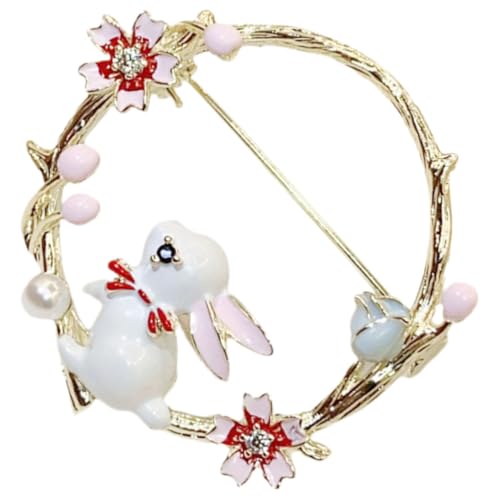 Beaupretty Japanischer Stil Brosche für Damen Niedliche Kaninchenblumen Schmuck Anstecknadel Modische Tierbrosche aus Feinem Sicher und Langlebig für Kleidung Schals Hüte und Taschen von Beaupretty