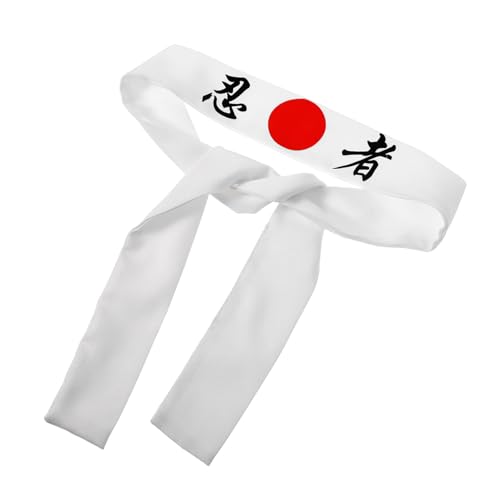 Beaupretty Japanisches Samurai Stirnband Weiße Hachimaki Kopfbedeckung für Karate Cosplay und Sushi Kochpartys Komfortabel und Langlebig und Farbecht von Beaupretty